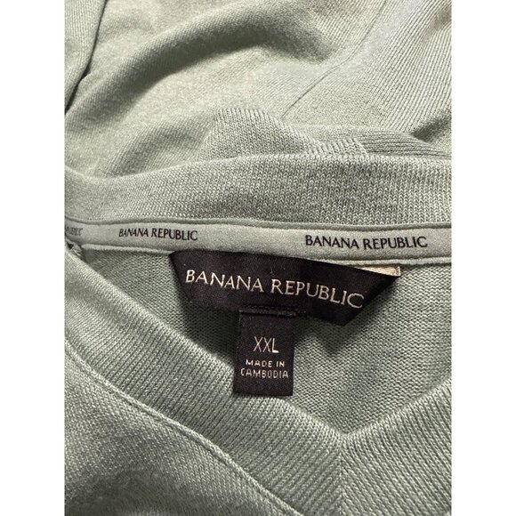 Banana Republic Long Sleeve Light Sage Green V-Neck Top Women’s XXL Rayon Blend - Picture 3 of 6